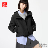 优衣库女装休闲连帽短外套/时尚百搭25秋冬新款479229 09 黑色 2XL /165/100B