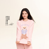 蕉内【刘浩存同款】绒绒520H睡衣男女士保暖加厚半边绒情侣家居服冬季 【刘浩存同款】搓脸獭-羽粉 L