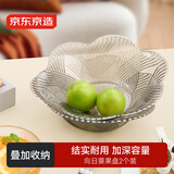 京东京造 果盘 水果干果托盘零食收纳盘子向日葵【加厚加硬】2个 23*6.5cm