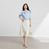 伯德小姐米白色通勤半身裙女职业a字伞裙面试西装半裙正装裙