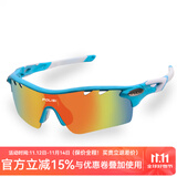 POLISI专业偏光骑行眼镜男女款户外运动自行车眼镜防风沙护目镜骑行装备 蓝色（5组镜片+偏光）