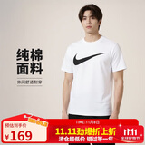 耐克(NIKE)春夏男短袖T恤 纯棉 运动休闲 舒适百搭 DC5095-100 白色M