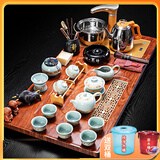 瓷牌茗茶具 茶具套装茶盘电磁炉烧水壶一体桌自动上水烧水壶茶台茶桌整套 哥窑竹韵茶具+流窗四合一