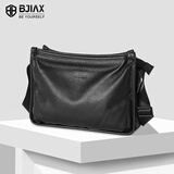 宝加西（BJIAX）真皮单肩包斜挎包头层牛皮包斜跨包商务休闲男士包包通勤单肩挎包
