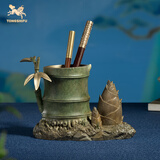 铜师傅《节节高升》客厅书房笔筒铜摆件 家居装饰品 书房摆件