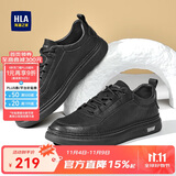 海澜之家HLA男鞋子男士板鞋运动鞋休闲皮鞋男HAABXM3DAE573 黑色41