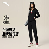 安踏易打理运动套装女款冬季针织连帽开衫针织长裤跑步休闲两件套