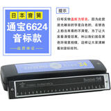 通宝TOMBO日本24孔复音口琴C调 儿童成人口琴新手初学者入门进阶 6624 C调-初学-数字音标款