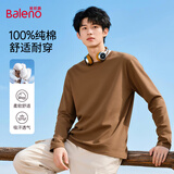 班尼路（Baleno）长袖t恤男春秋季基础款纯色圆领男士打底衫宽松纯棉上衣男女同款