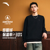 安踏加绒卫衣男女同款冬季圆领套头衫打底衫针织宽松运动潮流上衣