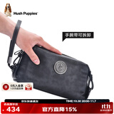 暇步士（Hush Puppies）男士手包轻奢高档品牌真皮商务手抓包2025新款头层牛皮双色手拿包 银灰色HA-1811711W-5813