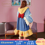 果壳（Gukoo）睡衣女迪士尼IP系列白雪公主冬珊瑚绒长款睡袍女睡衣加厚家居服D 深蓝女睡袍 S