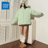真维斯（JEANSWEST）棉服女士加厚棉袄2025年秋冬季新款小个子保暖面包服情侣棉衣外套 果绿色 L