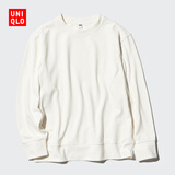 优衣库女装柔软针织摇粒绒圆领套头衫/长袖抓绒卫衣T恤470143 01 乳白色 3XL