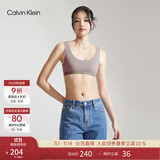Calvin Klein内衣女士美拉德简约提花薄垫ck无钢圈轻运动U型背心文胸QF7400AD PET-灰咖色 S