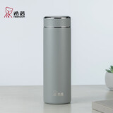 希诺（heenoor）保温杯316L不锈钢水杯男高档商务车载泡茶杯子XN-9606灰色 480mL