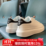 奥古狮登（Agsdon）小白鞋女秋冬百搭运动休闲鞋女学生增高厚底板鞋 10216 白黑 37