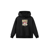 NIKE3BRAND 耐克男女童连帽加绒卫衣2025冬季撞色logo儿童保暖上衣