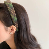 黎倾条纹宽边发箍【绿色】高颅顶头箍洗脸压碎发发饰发捆头饰发卡秋冬