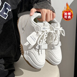 回力官方男鞋秋冬皮面板鞋男新款内增高运动鞋子男潮流百搭高帮鞋