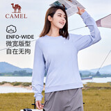 骆驼（CAMEL）长袖圆领套头卫衣女宽松休闲运动打底衫 J23CZ0L5064 晨曦紫 L
