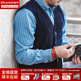 马登工装美式复古猎装马甲灯芯绒背心阿美咔叽坎肩英伦风外套男秋 蓝色 S