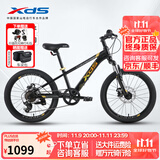 喜德盛青少年自行车童车中国风20/22寸铝架碟刹变速6-10男女孩山地车 20寸黑/镭射金-内走线