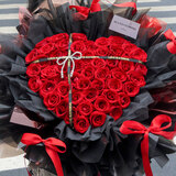 百花馆鲜花速递99朵玫瑰花束真花生日礼物送女友表白求婚同城配送小时达 【心上恋人】52朵|dyj29