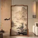 屏风隔断客厅入户门玄关卧室遮挡家用新中式实木办公室风水卫生间 选图1 画布小样（售出不退）