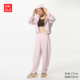 优衣库女装快干休闲廓形裤运动弯刀镰刀裤高腰速干新款479619 11 粉红色 XL /165/76A