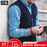 马登工装美式复古猎装马甲灯芯绒背心阿美咔叽坎肩英伦风外套男秋 蓝色 S