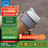 乐扣乐扣（LOCK&LOCK）咖啡杯耐热玻璃水杯子男女学生便携式双饮吸管杯随手杯500ML灰色