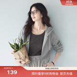 伊芙丽（eifini）蒋欣代言【经典延续】优可丝环保罗纹慵懒风休闲百搭背心女春装 岩石灰 背心 S /80-100斤