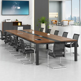 YOE.FTY会议桌长方形大型会议长桌培训桌长条办公桌工作台小型会议室桌椅 2.4米会议桌+8把椅子