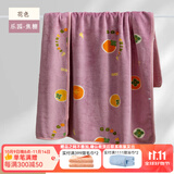 远梦毛毯 多功能懒人盖毯法兰绒午睡空调毯盖毯薄款办公室小毯子 乐园_焦糖 100×140cm