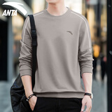 安踏卫衣男套头衫2025秋冬季加绒运动休闲装宽松长袖t恤男士上衣外套 7708-3松烟灰【常规款】 3XL (190) 适合180-200斤