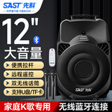 先科A89 12英寸广场舞音响户外大功率移动拉杆音箱无线蓝牙大音量K歌专用便携式双话筒麦克风版