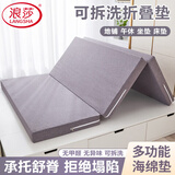 浪莎高密度可折叠海绵垫床垫双人家用榻榻米租房用打地铺睡垫支持定制 宁静灰【厚约6cm】可折叠 90x190cm【高密海绵 拒绝塌陷】