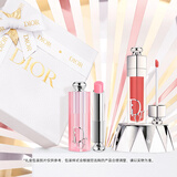 迪奥DIOR焕彩丰盈礼盒(润唇膏001+丰唇蜜 018)口红套装生日礼物送女友