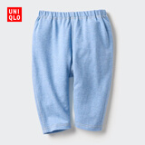 优衣库婴幼儿宝宝紧身裤/7分打底裤宽松款仿牛仔弹弹裤473632 63 天蓝色 90