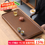 唐丰高端茶盘家用轻奢现代电木纹排水茶台茶具接水管排水式功夫茶托盘 直条茶盘50x28