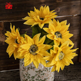 爱已装糖 假花仿真花奶油风高档插花客厅装饰花绢花餐桌花 凝霜太阳花束