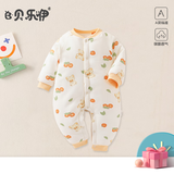 贝乐咿婴儿衣服夹棉连体衣秋冬款加厚0-2岁男女宝宝保暖爬爬服A类睡衣 5994苹果熊 73cm （6-9个月15-18斤）