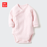 优衣库婴幼儿宝宝包臀衣长袖1件装连体衣哈衣包屁衣478375 481865 478377/10水粉色(开襟款) 70cm