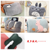 米羽 双插手暖手宝宝防爆式充电热水袋毛绒可爱卡通已注水暖腰敷肚子 粉色(送毛绒套，款式随机)