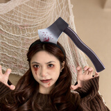 演绎 万圣节头饰仿真斧头成人儿童通用装饰发箍搞怪cosplay化妆道具