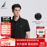 诺帝卡（NAUTICA）男装夏季棉氨混纺休闲亲肤透气短袖POLO衫男KE3100 黑色0TB（231） M