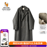 William fox&sons重磅850G初剪羊毛长绒质感双面呢面料宽松复古过膝长款双排扣大衣 雪花灰 2XL /54