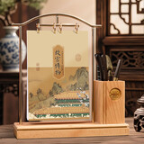 卫美高档实木台历带礼盒2026年商务办公台历架送客户商务伴手礼年历礼品创意插画马年日历定制订做logo