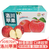 洛川苹果陕西延安特产红富士时令苹果水果礼盒送苹果生鲜新鲜脆甜整箱批发 30个70mm 优选果 彩箱装